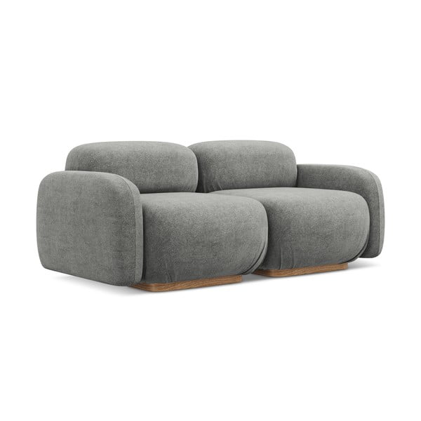 Szara sofa modułowa z materiału bouclé 190 cm Ailani – Makamii-image-2