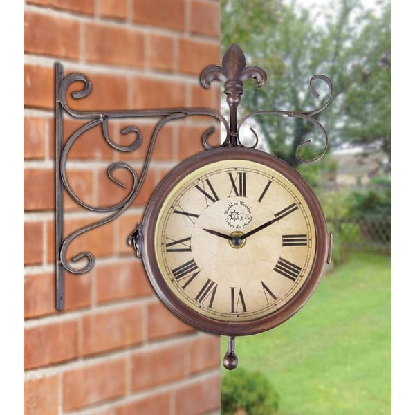 Zegar ścienny z termometrem Esschert Design Rustic-image-1