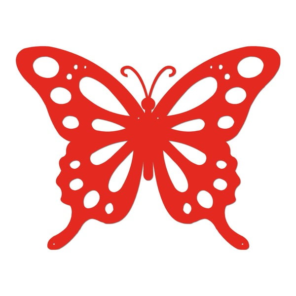 Czerwona metalowa dekoracja ścienna Butterfly