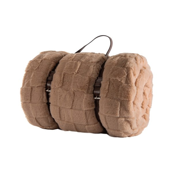 Brązowy koc z mikropluszu 150x200 cm Rava – Tiseco Home Studio-image-4