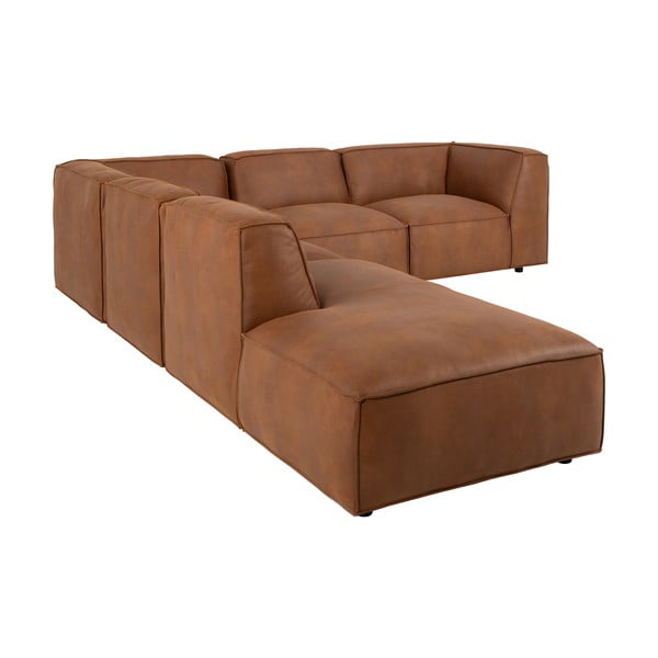 Koniakowy narożnik z imitacji skóry (lewostronny) Fairfield Kentucky – Bonami Selection-image-4