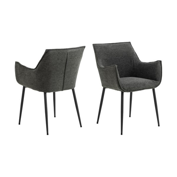 Ciemnoszary tapicerowany fotel jadalniany Bonita – Actona-image-3