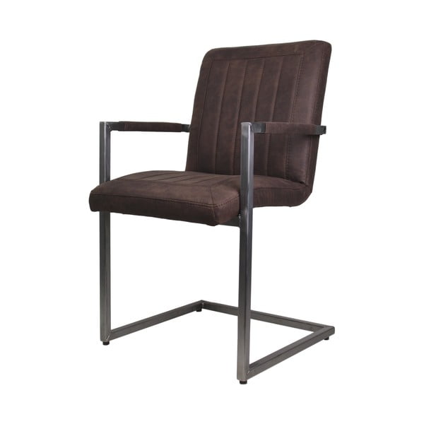 Ciemnobrązowe krzesło z podłokietnikami HSM Collection Dallas