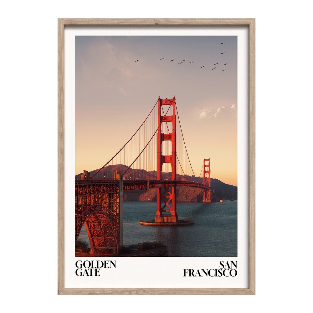 Obraz drukowany z ramą w zestawie 50x70 cm Golden Gate – Styler