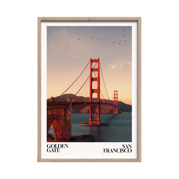 Obraz drukowany z ramą w zestawie 50x70 cm Golden Gate – Styler