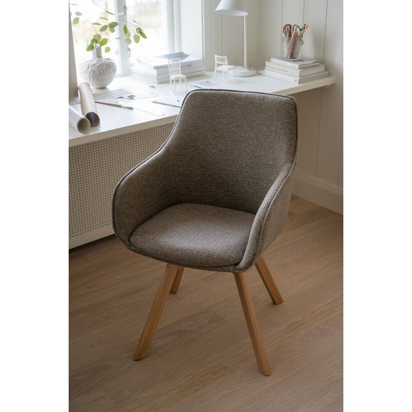 Beżowe tapicerowane fotele jadalniane zestaw 2 szt. Alison – Rowico-image-2