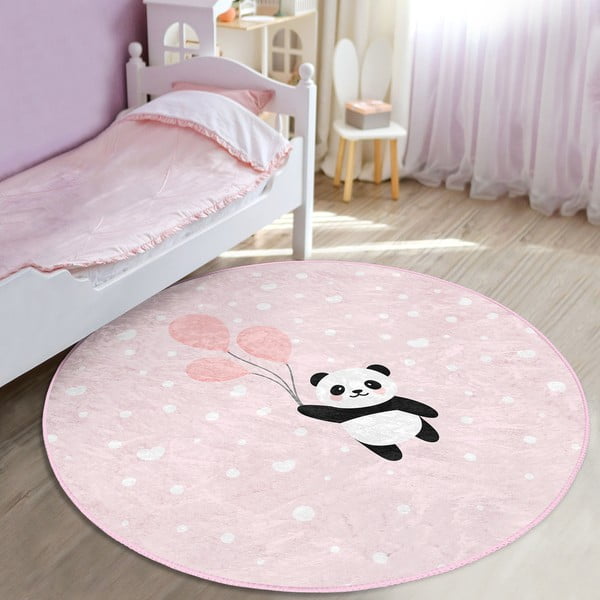 Różowy dywan dziecięcy ø 100 cm Comfort – Mila Home-image-4