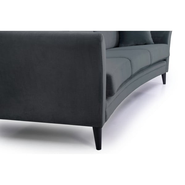 Ciemnoszara aksamitna sofa Scandic Eden, 237 cm-image-4