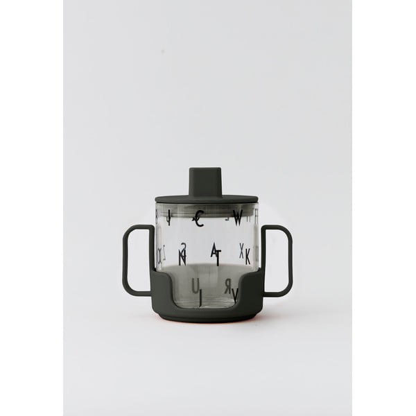 Czarny uchwyt do kubka dla dzieci Design Letters-image-1