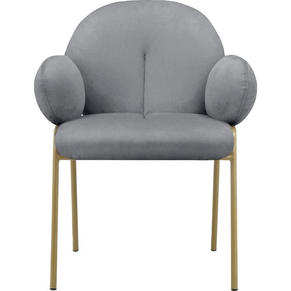 Szare tapicerowane fotele jadalniane zestaw z podłokietnikami 2 szt. Iwama – Støraa-image-2