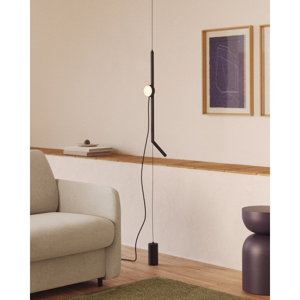 Czarna lampa stojąca LED ze ściemniaczem (wysokość 339 cm) Orey – Kave Home-image-1