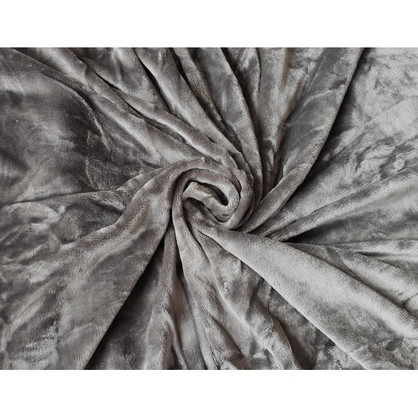 Szare dwuosobowe prześcieradło z mikropluszu My House, 180x200 cm-image-1