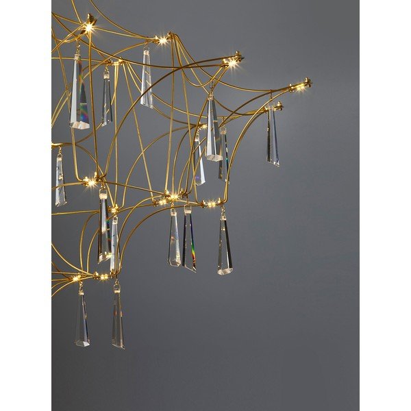 Metalowa lampa wisząca LED w kolorze złota ø 80 cm Goro – Nova Luce-image-1