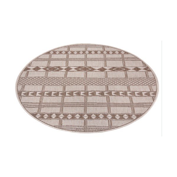 Brązowo-beżowy dywan odpowiedni na zewnątrz Ragami Madrid, ø 120 cm-image-2