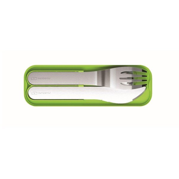 Sztućce z zieloną tacką do pudełka na lunch Monbento-image-3
