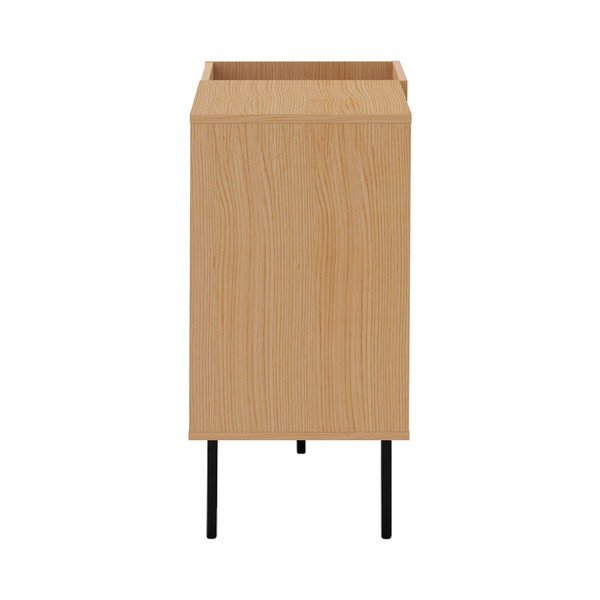 Czarna niska komoda w dekorze dębu na płyty gramofonowe 100x80 cm Viny – TemaHome-image-4