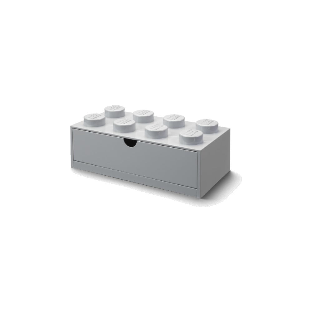Szara szafka na biurko z szufladą Brick - LEGO®