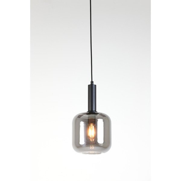 Szara lampa sufitowa z szklanym kloszem ø 16 cm Lekar – Light & Living-image-2
