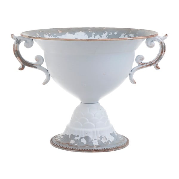 Biały wazon metalowy InArt Antique, 30x23 cm
