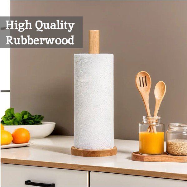 Drewniany stojak na ręczniki papierowe w naturalnym kolorze ø 12 cm Soka – Premier Housewares-image-4