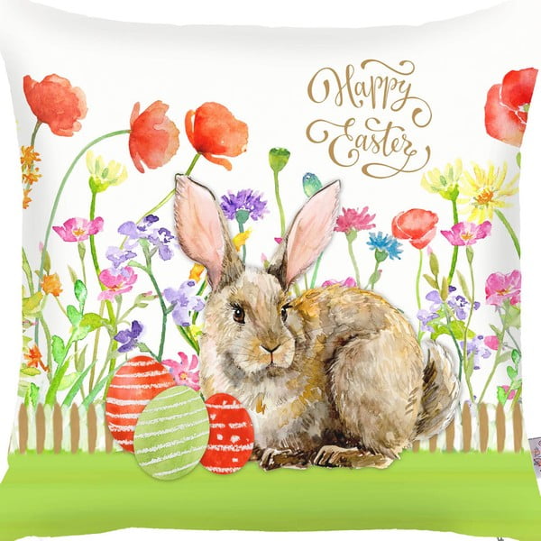 Poszewka na poduszkę Apolena Easter Eggs With Rabbit, 43x43 cm