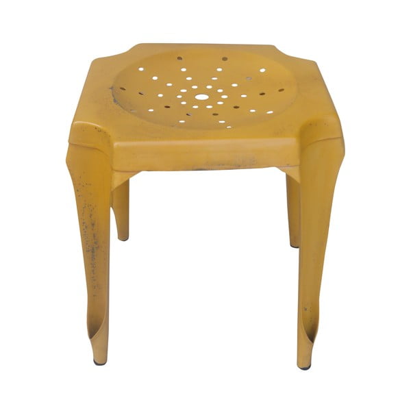 Metalowy stołek retro Gion, żółty