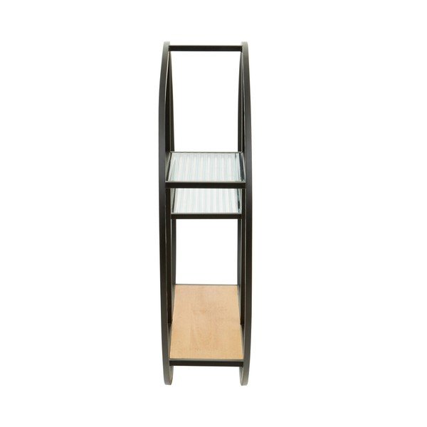 Czarna/w naturalnym kolorze wielopoziomowa metalowa półka 61 cm Mataram – Premier Housewares-image-2