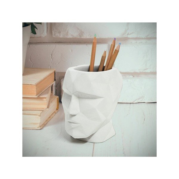 Biały organizer na artykuły papiernicze z cementu Head – Balvi-image-1