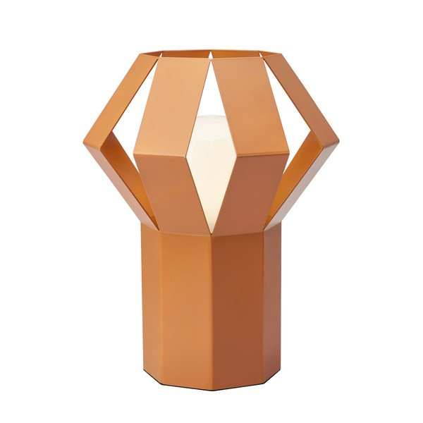Pomarańczowa metalowa lampa stołowa z metalowym kloszem (wysokość 27 cm) Octa – Markslöjd