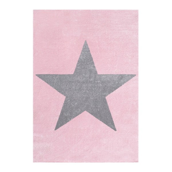 Różowo-szary dywan dziecięcy Happy Rugs Superstar, 120x180 cm