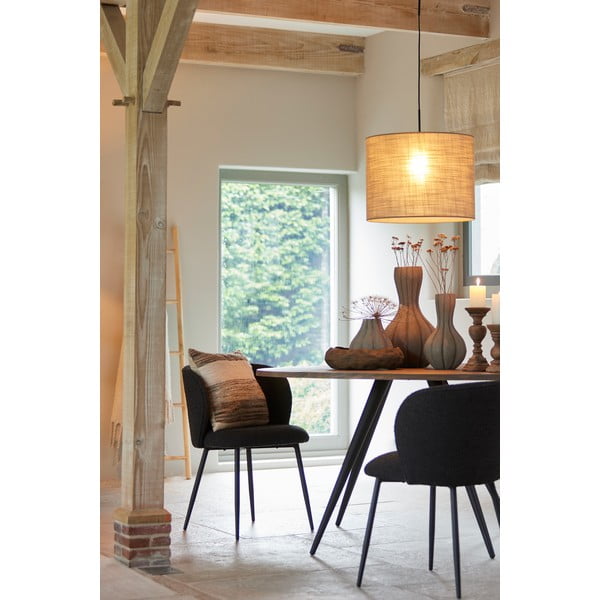 Czarny tapicerowany fotel jadalniany Elyna – Light & Living-image-3