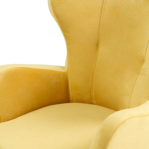 Żółty fotel uszak Balcab Home Jane-image-2