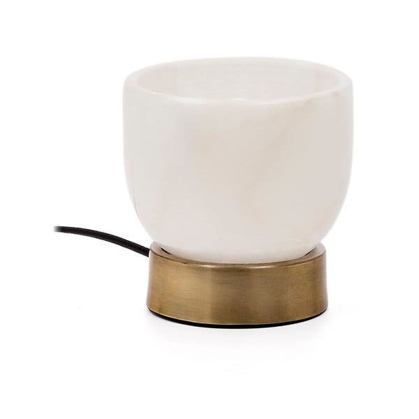 Lampa stołowa w kremowo-mosiężnym kolorze (wysokość 17 cm) Shenli – Kave Home-image-4