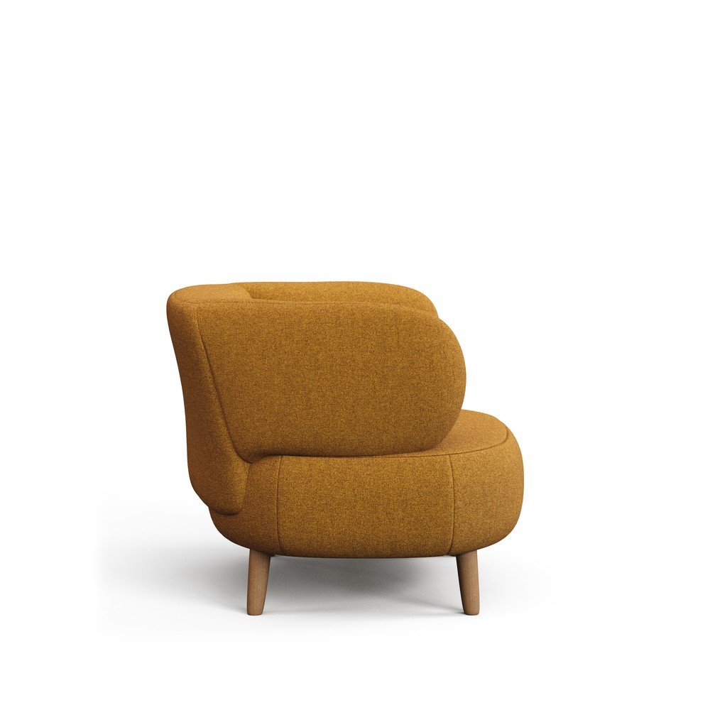 Musztardowy fotel z materiału bouclé Luisa – Kave Home (zdjęcie 4)