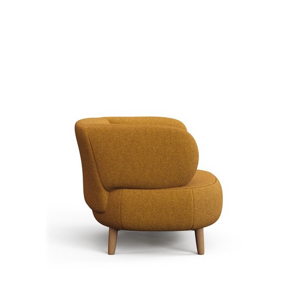 Musztardowy fotel z materiału bouclé Luisa – Kave Home-image-3