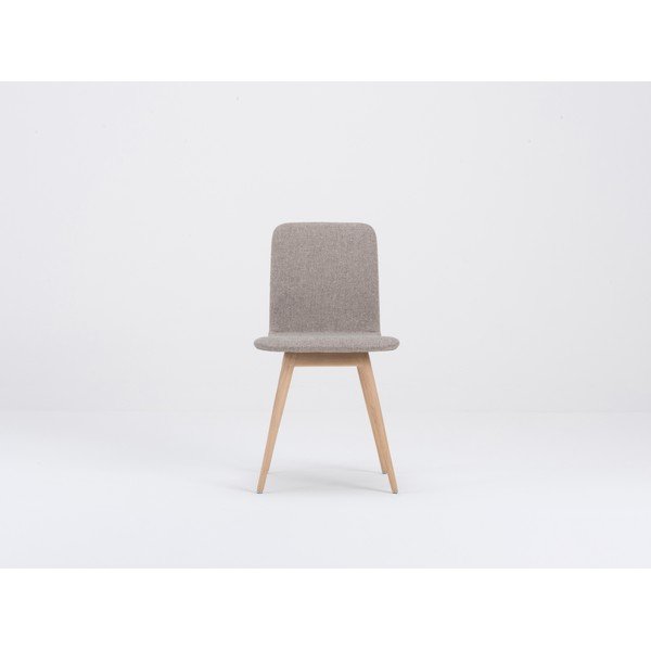 Beżowe krzesło do jadalni z dębową konstrukcją Gazzda Ena-image-4