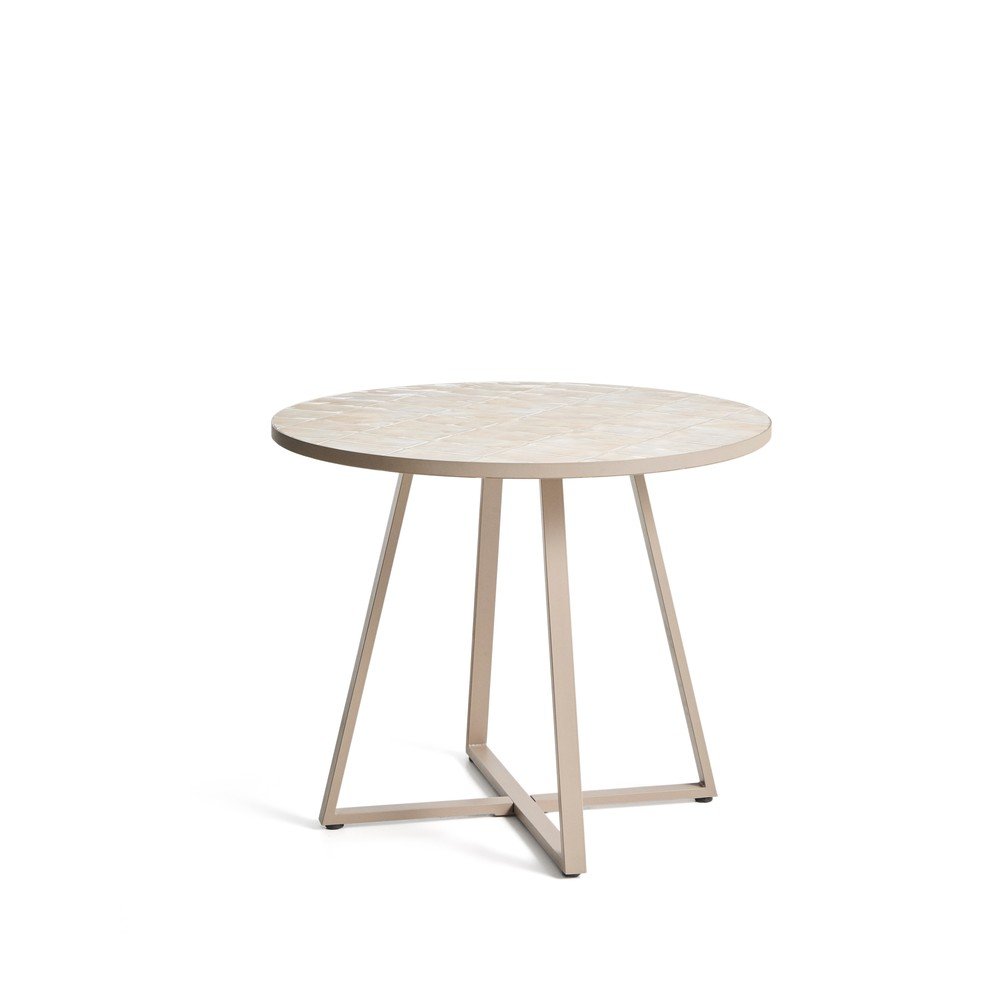 Okrągły stół ogrodowy z ceramicznym blatem ø 90 cm Tella – Kave Home