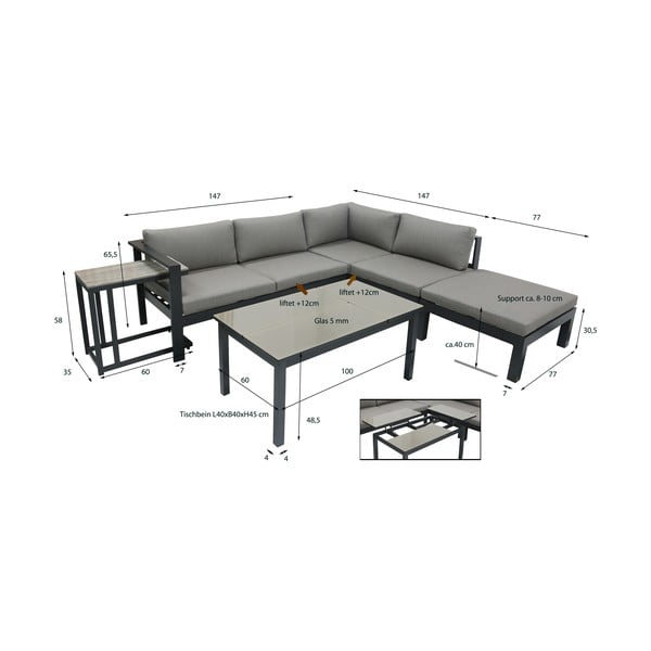 Zestaw narożnika ogrodowego i stolika Garden Pleasure Miranda-image-4