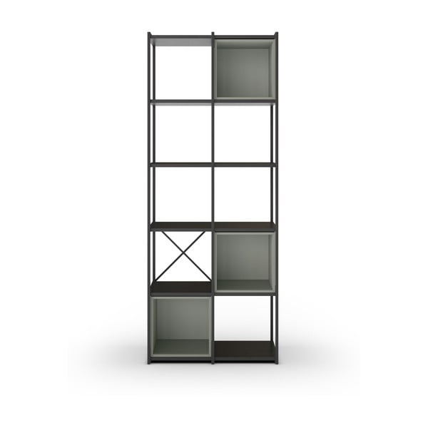 Zielono-czarny regał 71x179 cm Anya – Marckeric