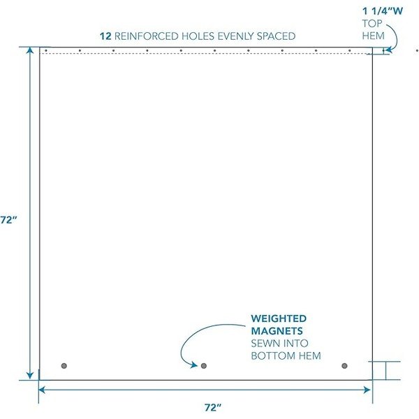 Niebieska zasłona prysznicowa iDesign PEVA, 183x183 cm-image-4
