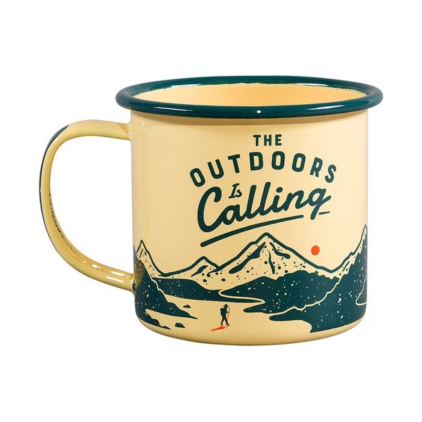 Beżowy emaliowany kubek 0.325 l Outdoors is Calling – Gentlemen's Hardware-image-1