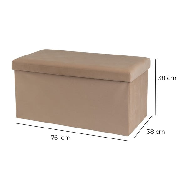 Jasnobrązowy aksamitny puf Estela – Casa Selección-image-3