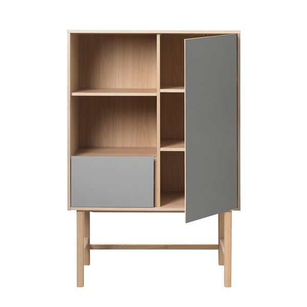 Szara komoda z nogami z drewna dębowego Unique Furniture Bilbao-image-1