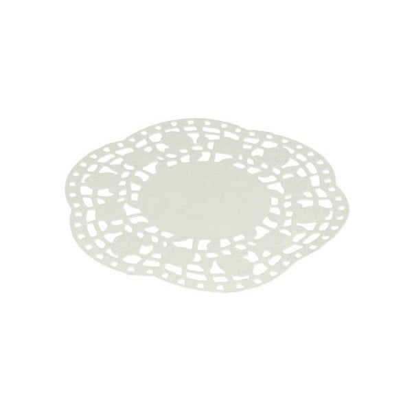 Zestaw 40 białych ozdobnych papierowych serwetek pod tort Metaltex, ø 11 cm