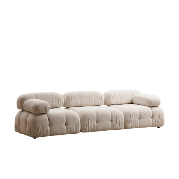Kremowa sofa z materiału bouclé 288 cm Bubble – Artie