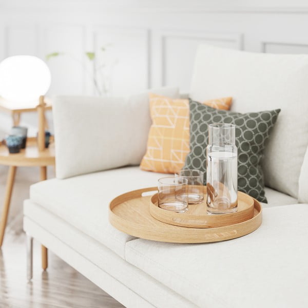 Okrągła drewniana taca Wireworks Busboy Oak, ø 30,8 cm-image-3