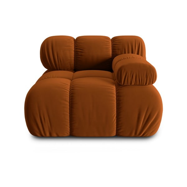 Pomarańczowy aksamitny moduł sofy (prawostronny) Bellis – Micadoni Home