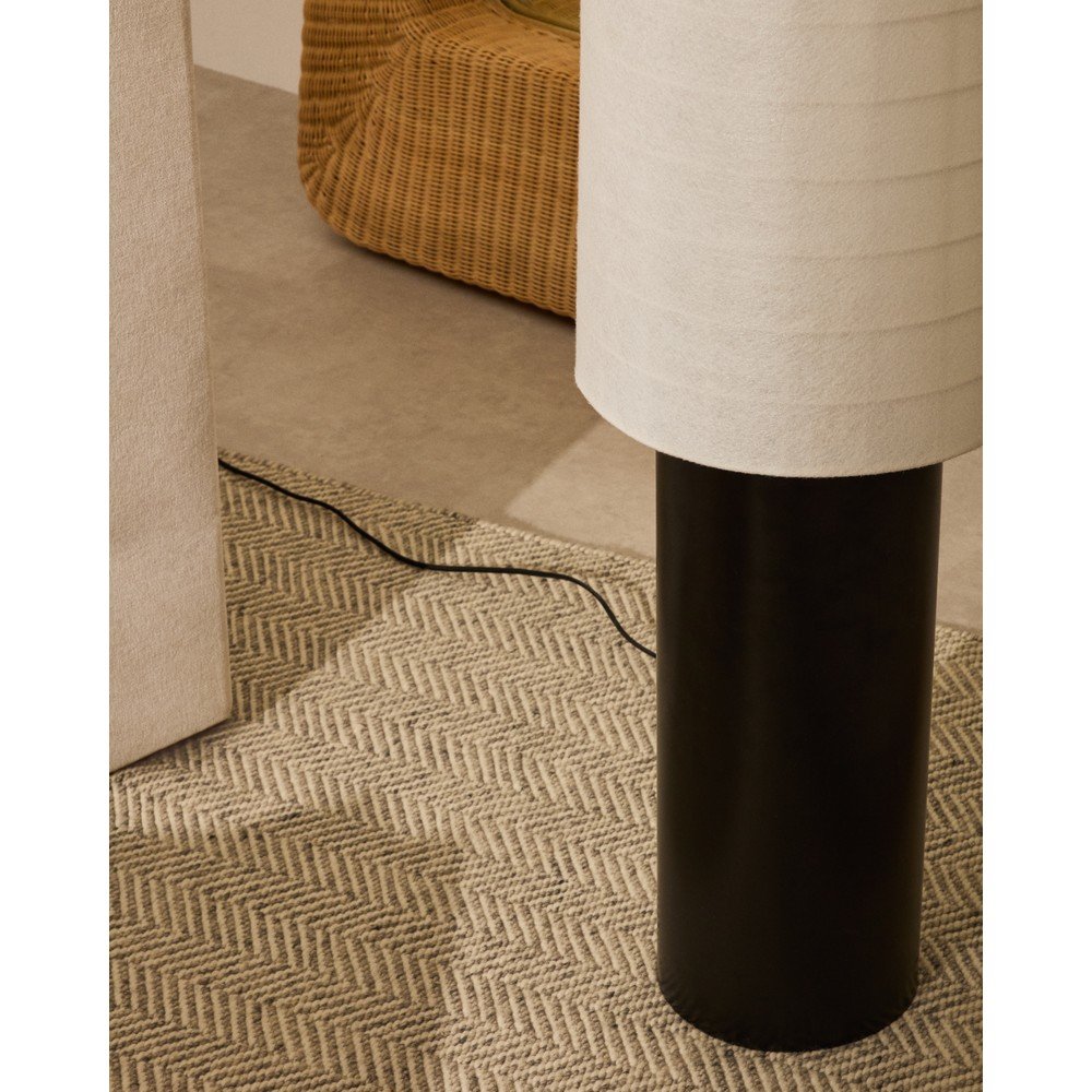 Biało-czarna lampa stojąca z tekstylnym kloszem (wysokość 142 cm) Dulan – Kave Home (zdjęcie 3)