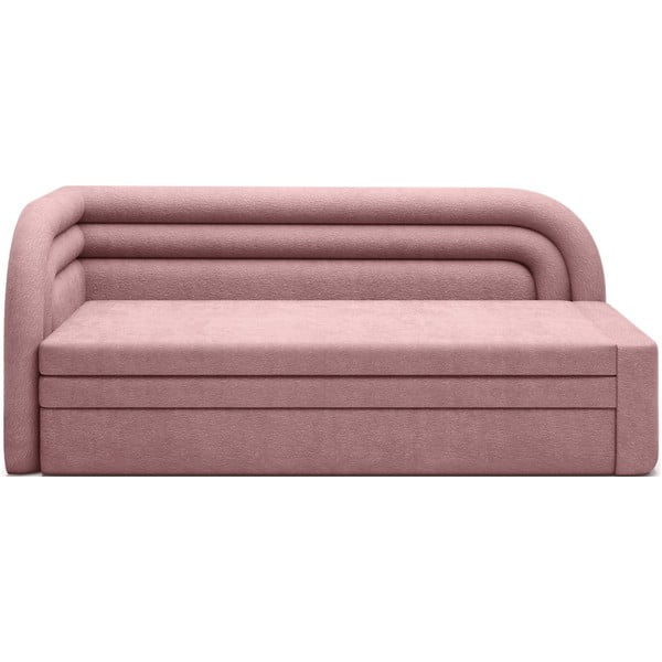 Różowa rozkładana/ze schowkiem sofa z tkaniny szenilowej lewostronna 223 cm Fabillo – ELTAP
