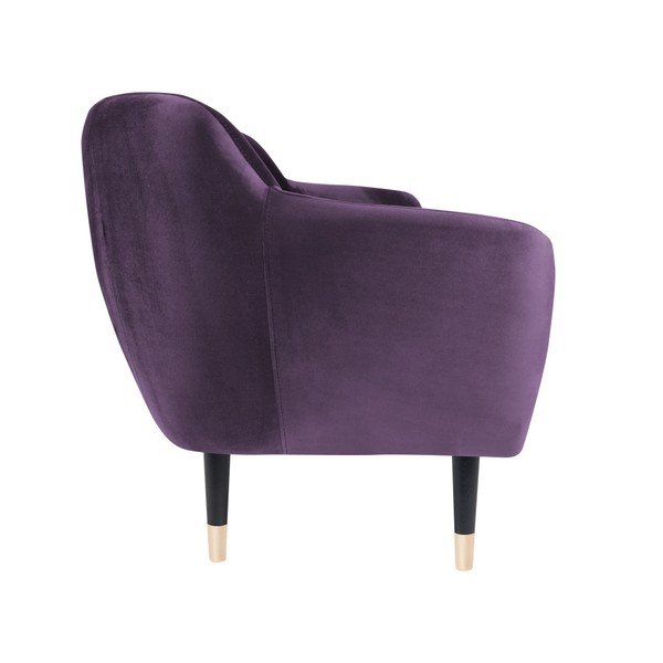 Fioletowa sofa z czarnymi nogami Mazzini Sofas Benito, 158 cm-image-3
